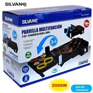 Grill y plancha 2in1 2000w 180ª parilla silvano