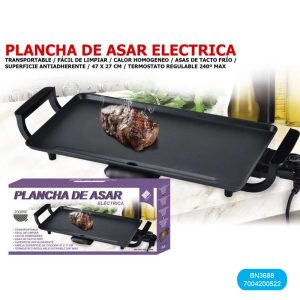 Plancha asar xxl 2000w 47x27cm liso wh