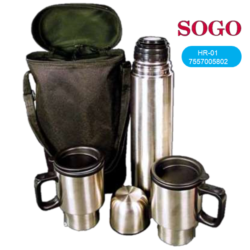 Thermo acero inox 1l con 2 tazas sogo