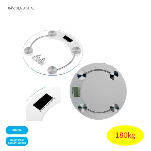 Bascula baño digital cristal redodndo hw
