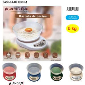 Bascula cocina bowl 5kg aaa pila ANDRA
