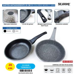 Sarten Antiadherente 20 Cm En Colores Negros Y Gris
