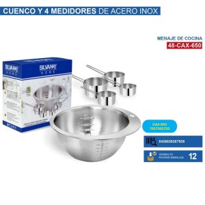 Juego de cuencos acero inox c/4 medidore