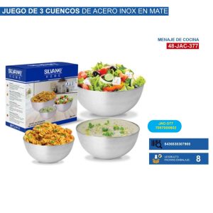 Juegos de 3 cuencos gr acero inox silvan