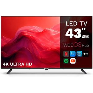 Televisor inteligente LED Grunkel de 43 pulgadas, modelo 4300PBW, con webOS